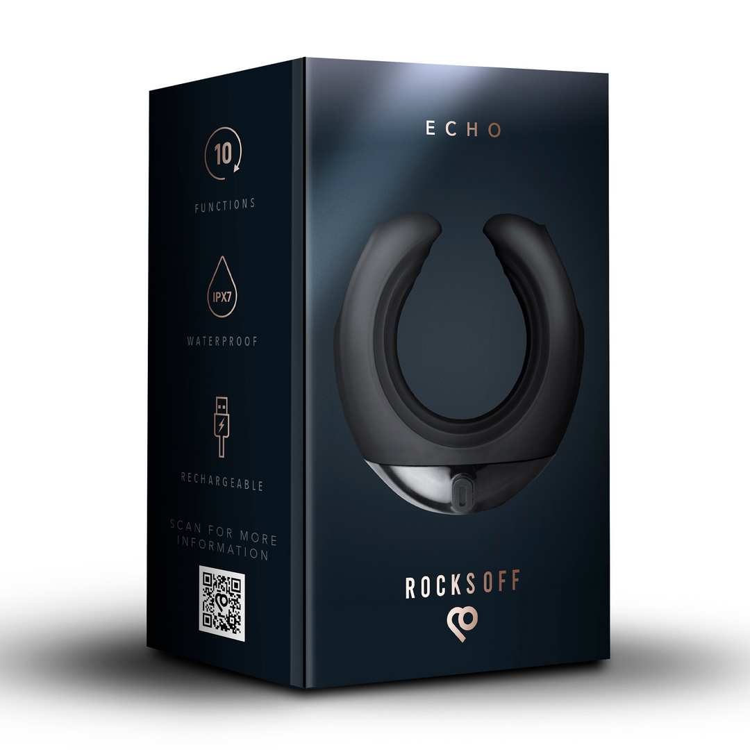 Echo - Vibrating C-Shape Masturbator - Schwarz