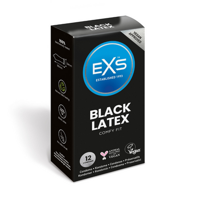 EXS Schwarze Latex - Kondome - 12 Stück