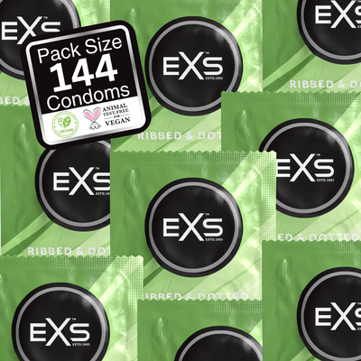EXS 3 in 1 - Gerippt, Gepunktet und Ausgestellt - Kondome - 144 Stück