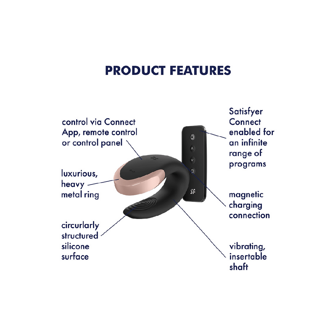 Doppeltes Liebe - Luxus Partner Vibrator - Schwarz