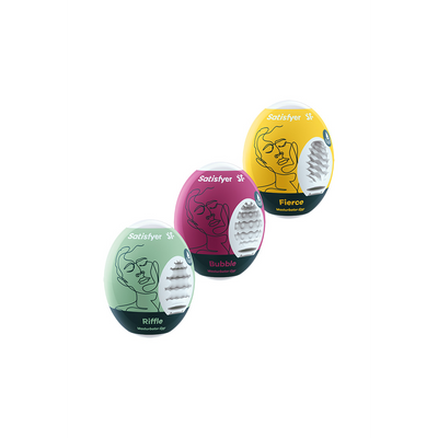Masturbator Egg Set - Riffle, Bubble, Fierce - 3 Teile