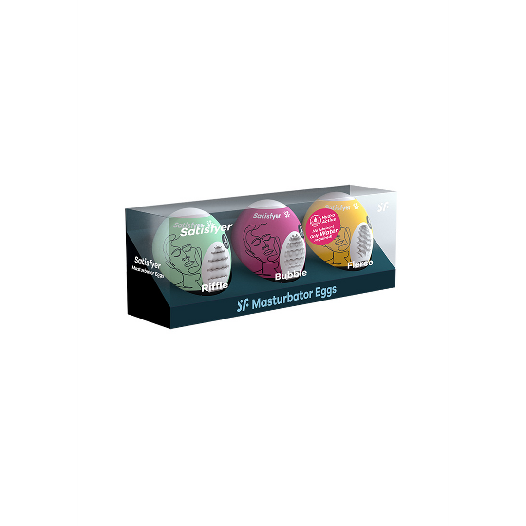 Masturbator Egg Set - Riffle, Bubble, Fierce - 3 Teile