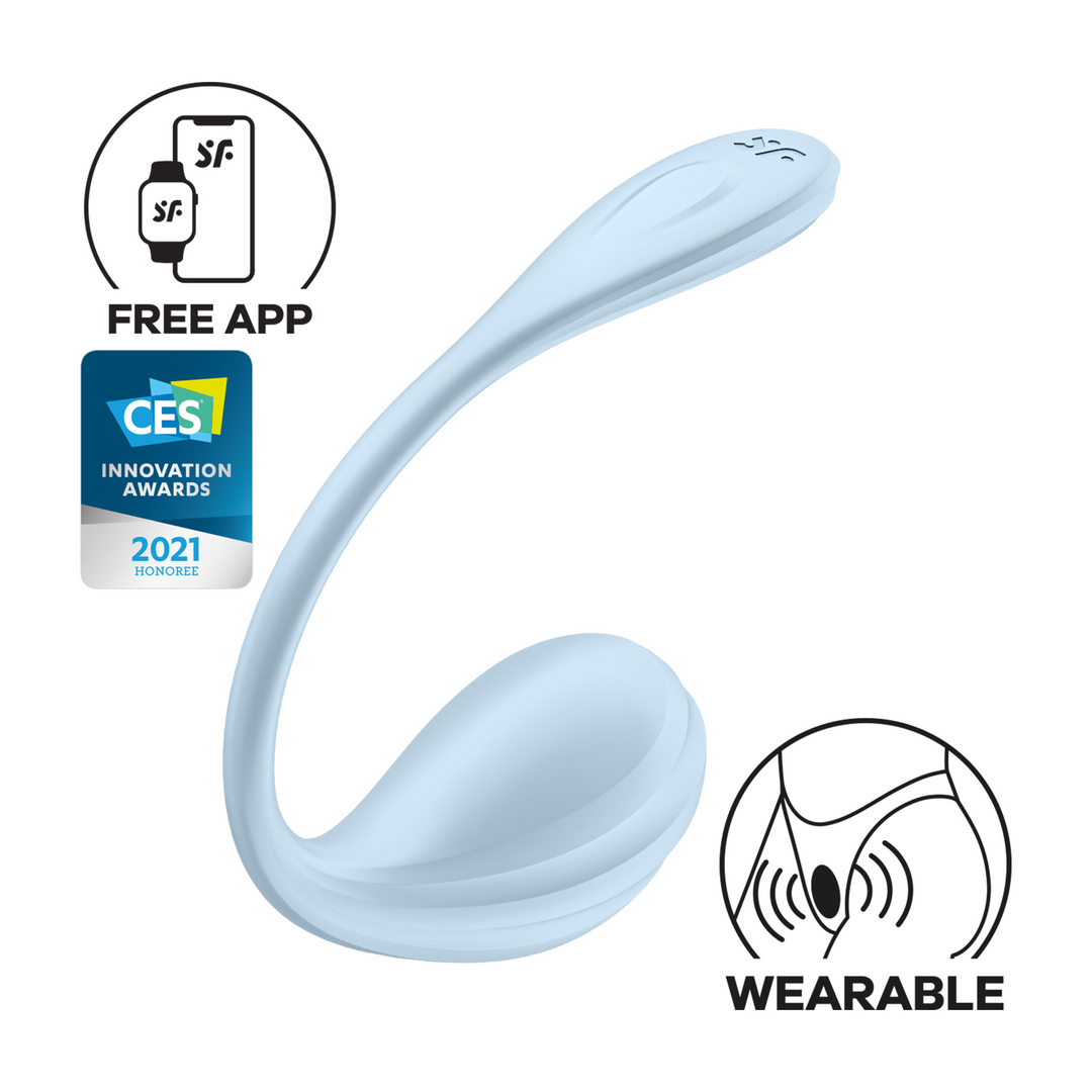 Smooth Petal Connect App - Tragbarer Paar-Vibrator - Hellblau