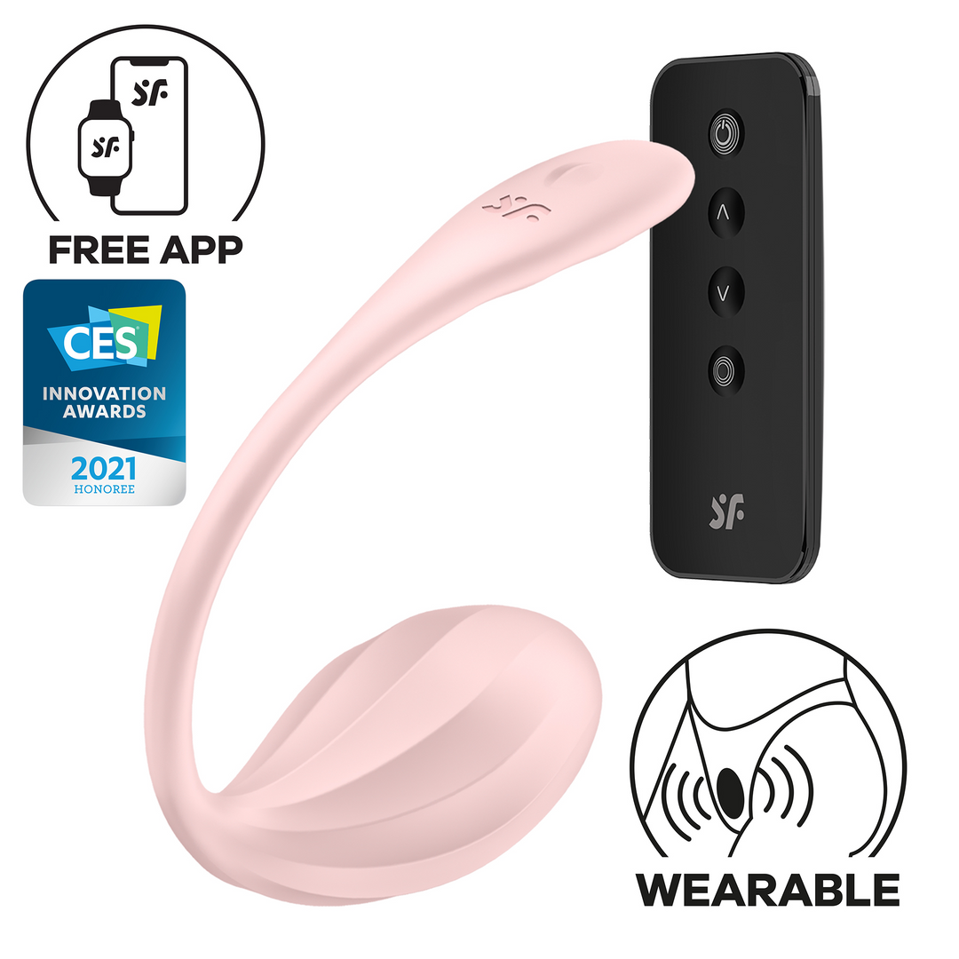Ribbed Petal Connect App - Tragbarer Paar Vibrator - Rose