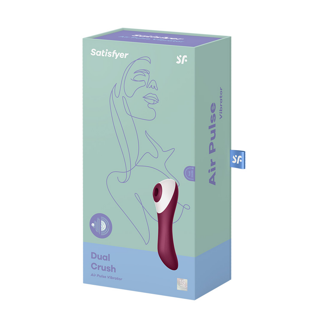 Dual Crush - Insertierbarer doppelter Luftdruckvibrator - Weinrot