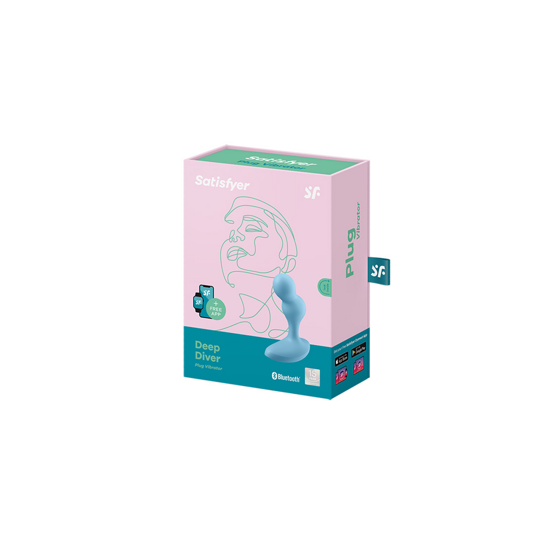 Tiefer Taucher - Vibrationsanalplug - Hellblau