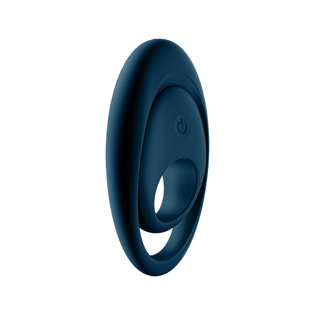 Glorious Duo Ring - Vibrating Cockring mit Doppelriemen - Dunkelblau