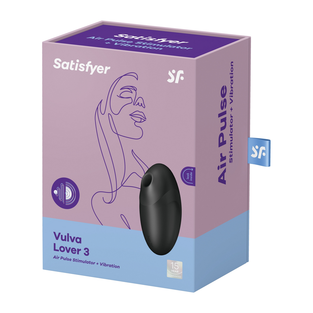 Vulva Lover 3 - Doppelter Luftdruck-Vibrator - Schwarz