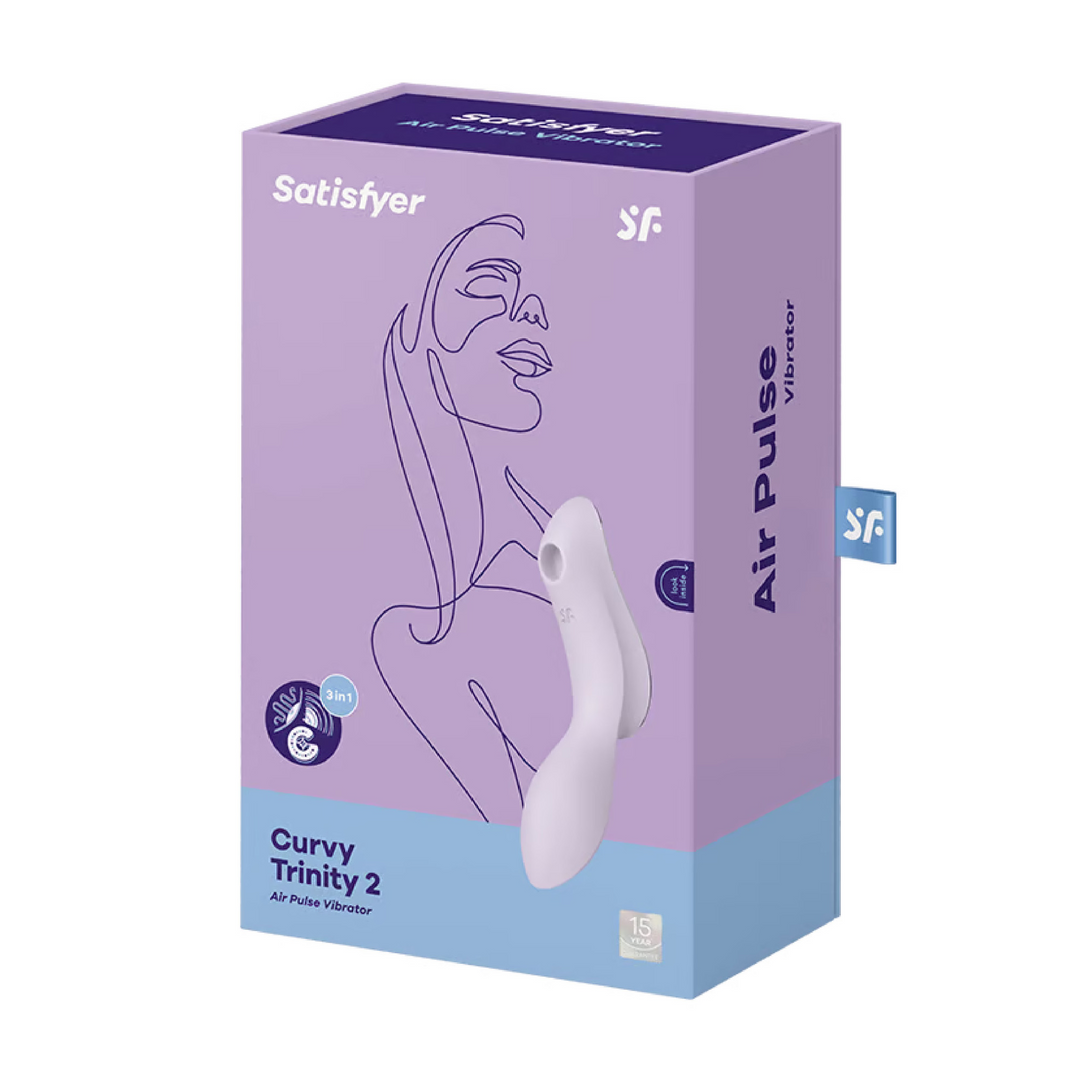 Curvy Trinity 2 - Insertierbarer Luftdruck-Vibrator - Violett