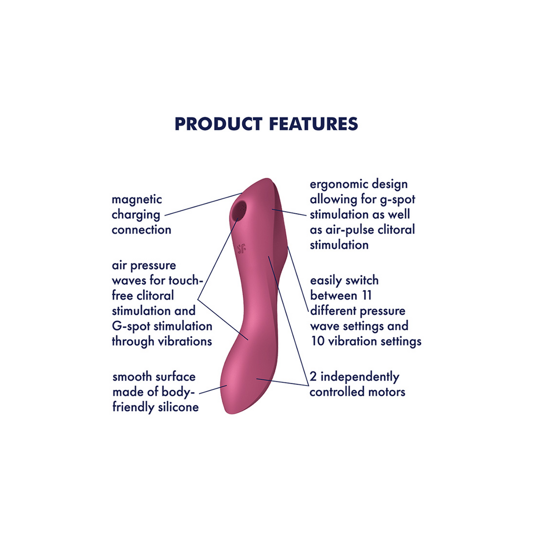 Curvy Trinity 3 - Einführbarer Luftdruckvibrator - Rot