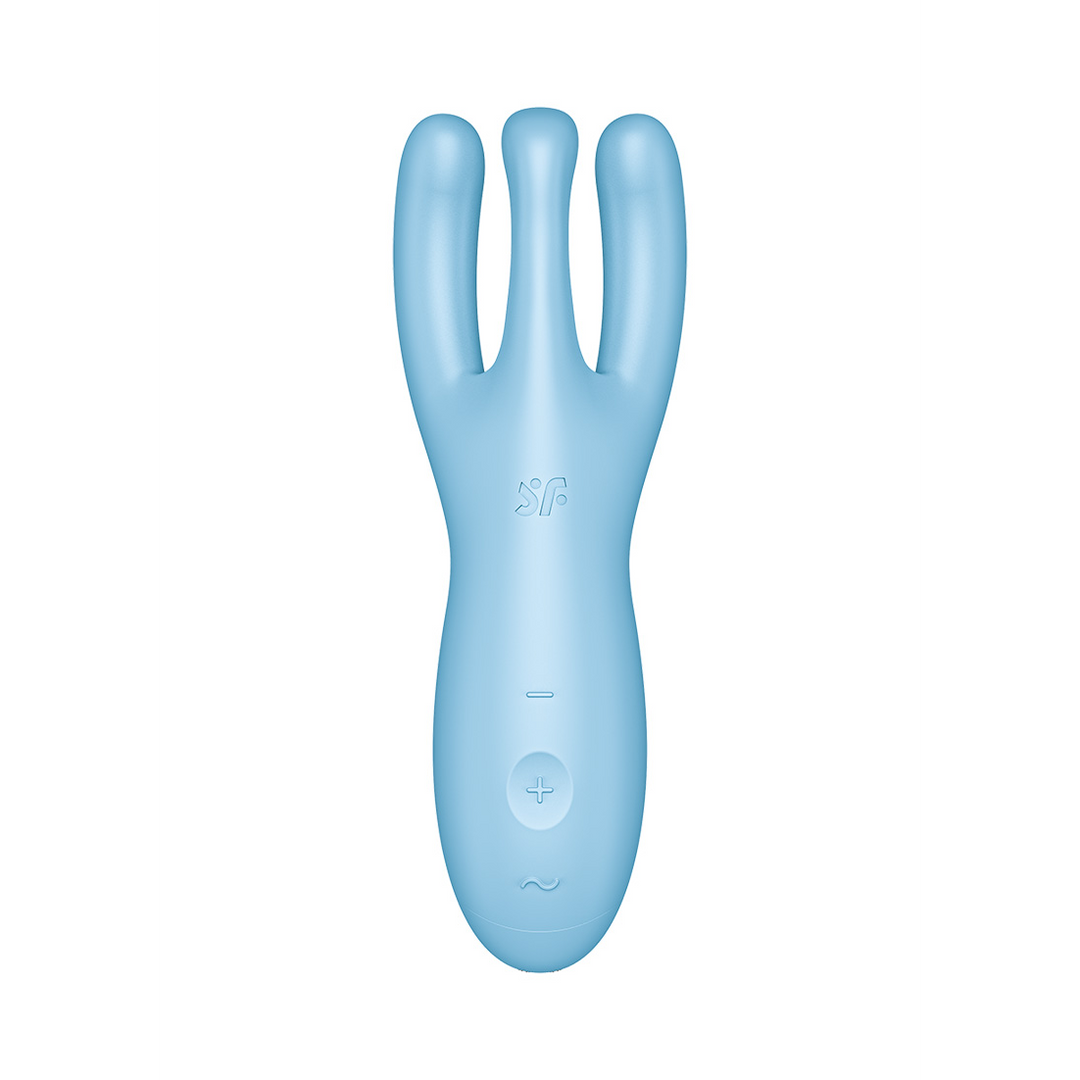 Threesome 4Plus - Lay-on Vibrator mit App - Blau
