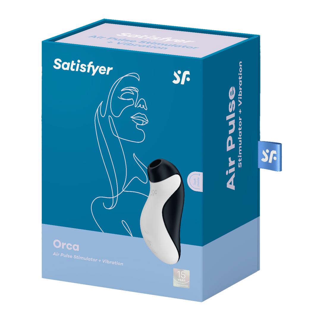 Orca - Luftimpulsstimulator und Vibrator - Schwarz/Weiß
