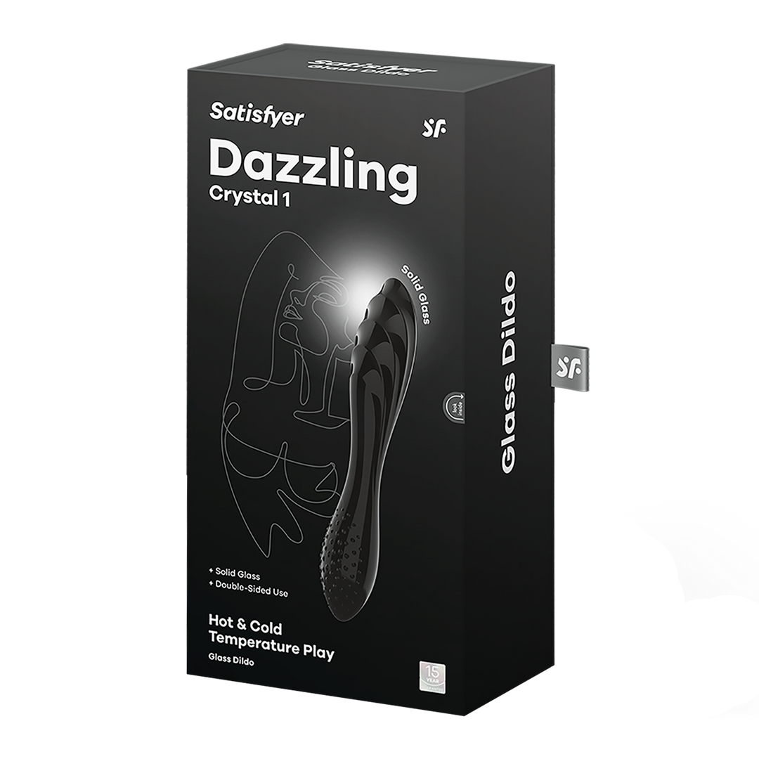 Blitzendes Crystal 1 - Glas Dildo - Schwarz