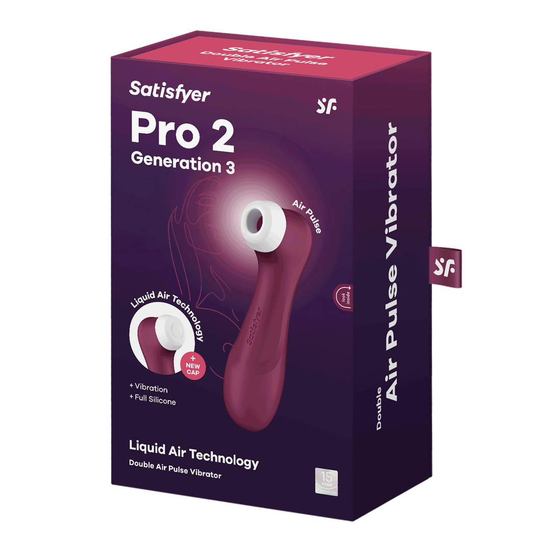 Pro 2 Generation 3 - Doppel-Luftstoß-Vibrator - Flüssige Luft - Weinrot