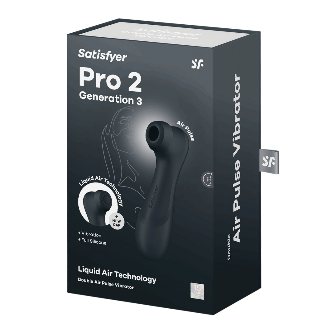 Pro 2 Generation 3 - Double Air Pulse Vibrator - Liquid Air - Schwarz