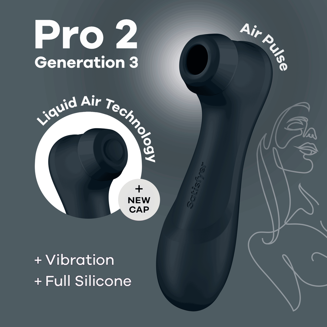 Pro 2 Generation 3 - Double Air Pulse Vibrator - Liquid Air - Schwarz
