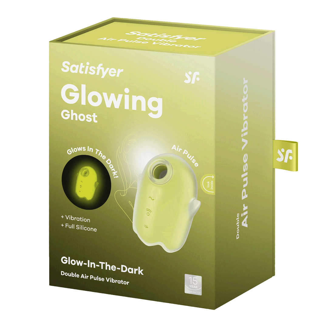 Leuchtender Geist - Glow in the Dark - Doppelter Luftimpuls Vibrator - Gelb
