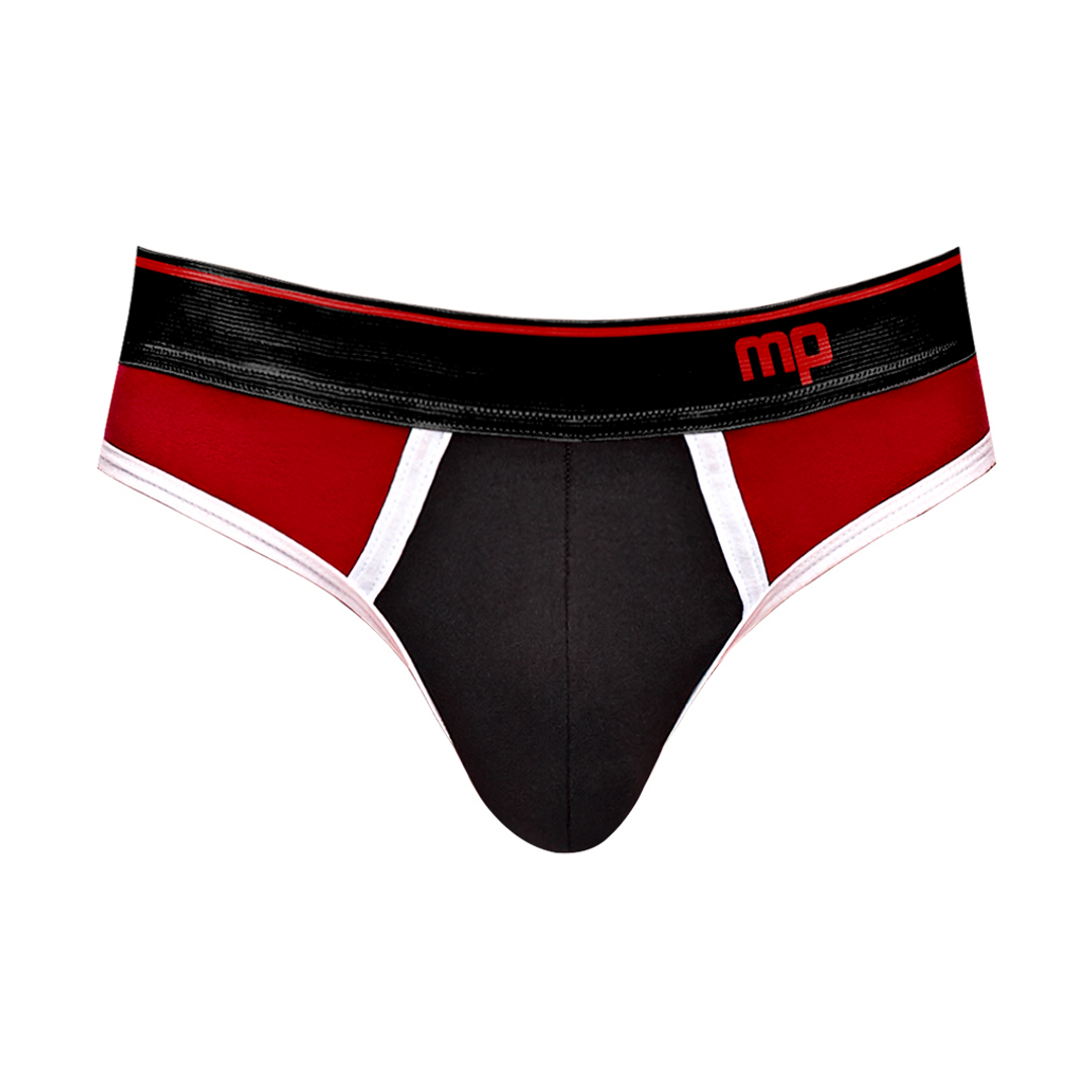 Panel Thong - L/XL - Schwarz/Rot