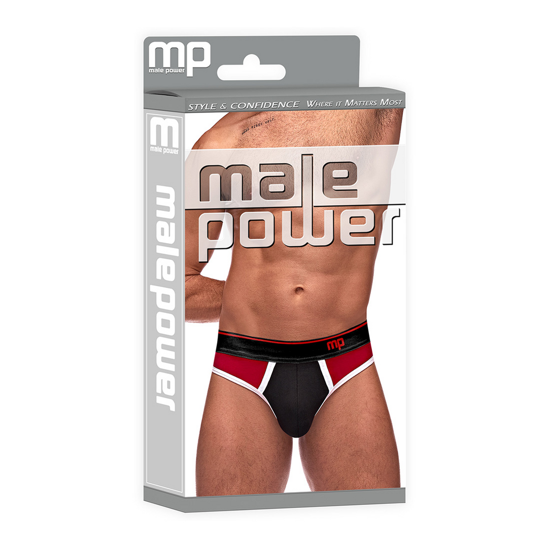 Panel Thong - S/M - Schwarz/Rot