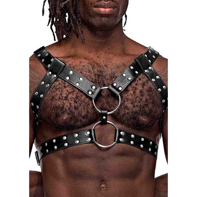 Gemini - Imitationsleder Harness - Einheitsgröße - Schwarz