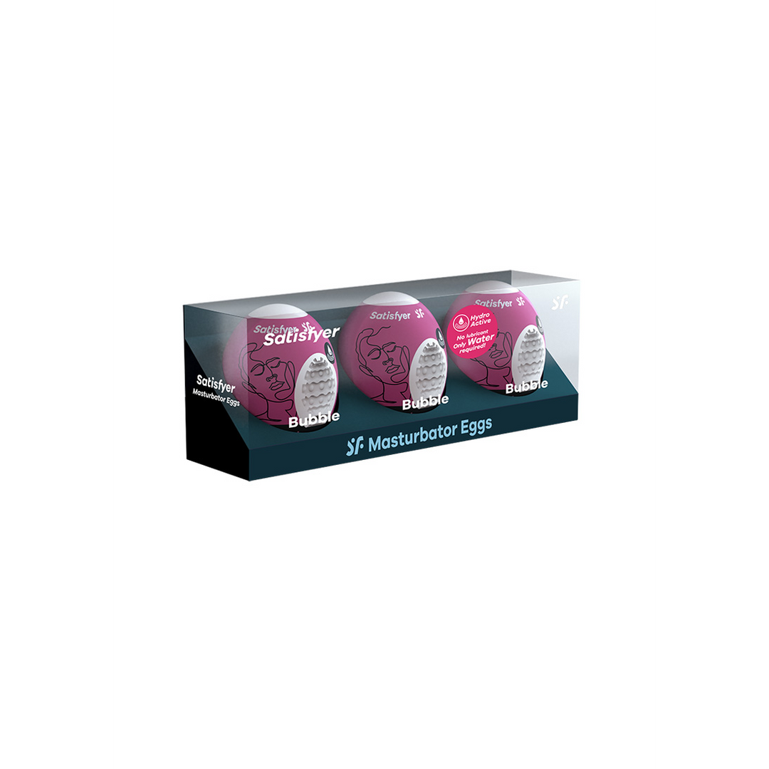Bubble - Masturbator Egg Set - 3 Teile - Violett
