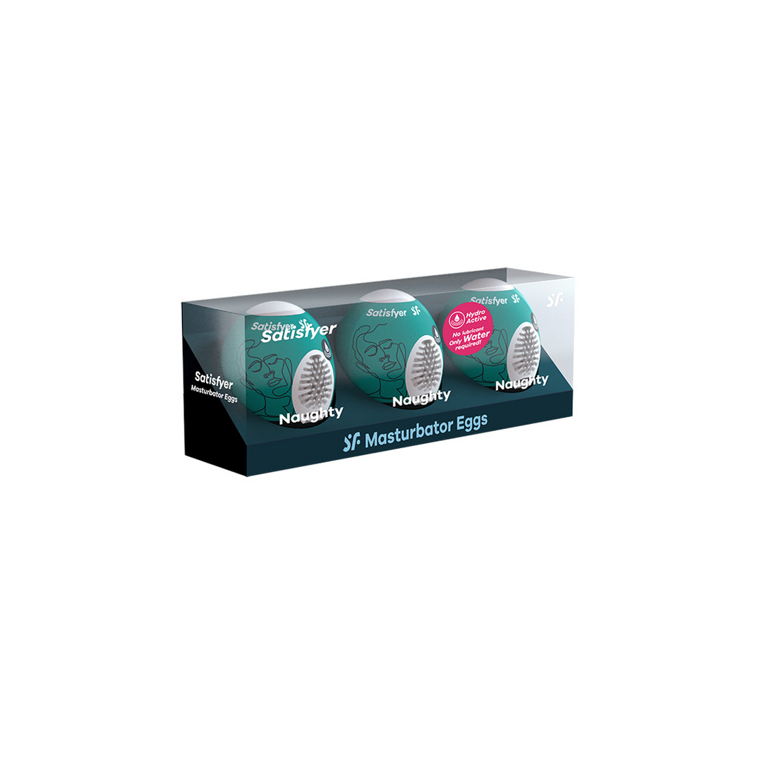 Naughty - Masturbator Egg Set - 3 Stück - Dunkelgrün