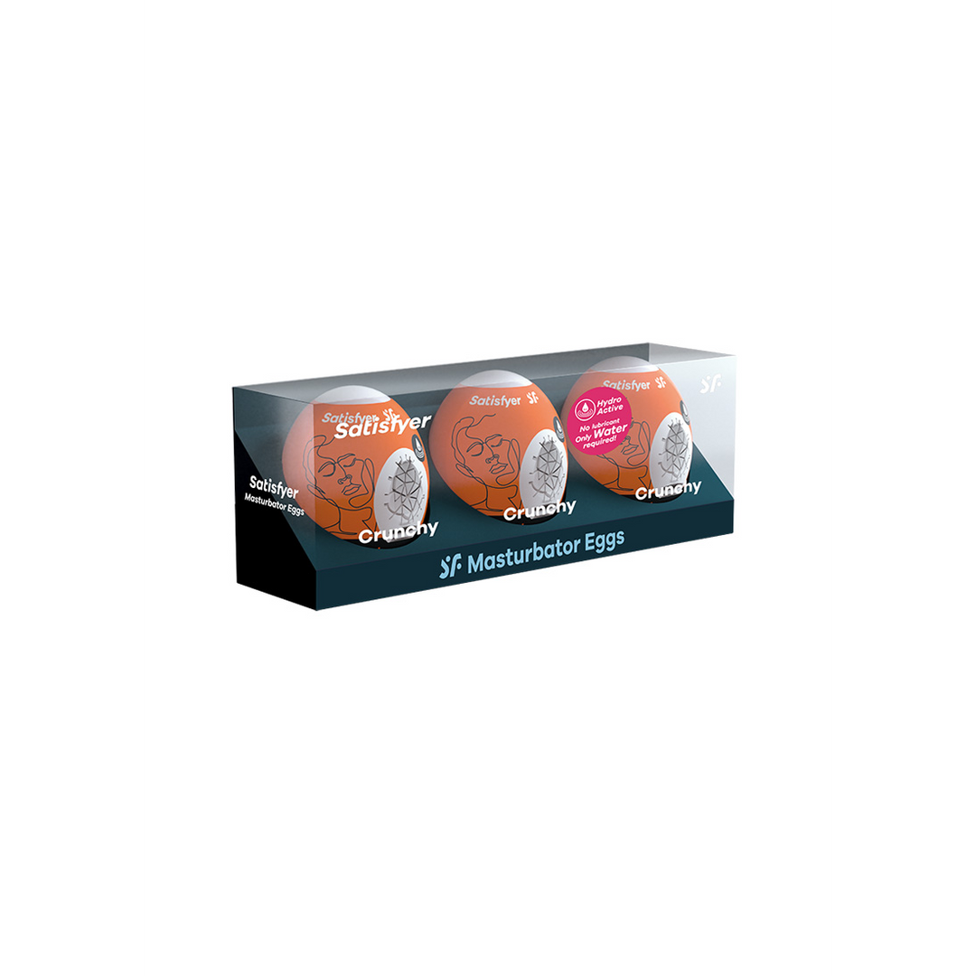 Crunchy - Masturbator Egg Set - 3 Stück - Orange
