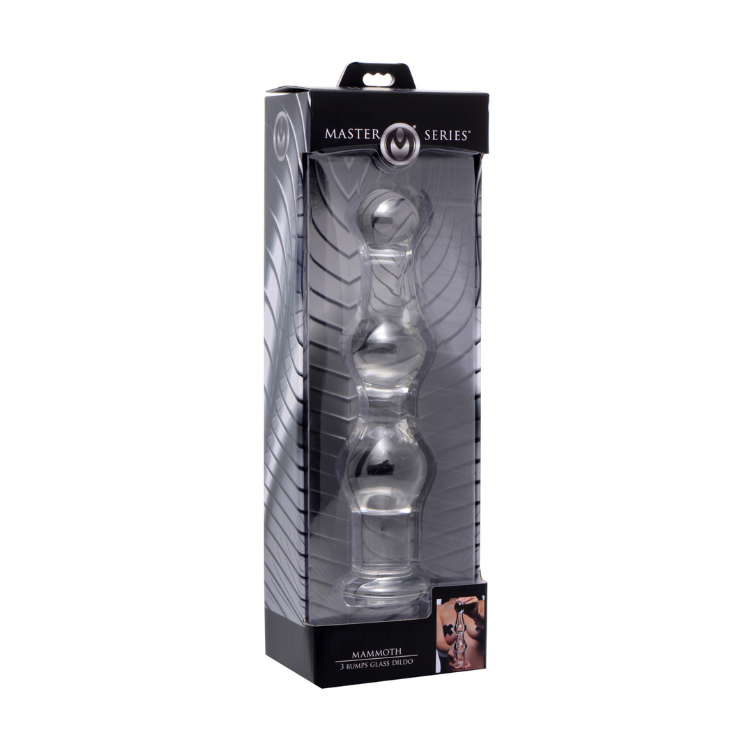 Mammut - Glas Dildo mit 3 Erhebungen