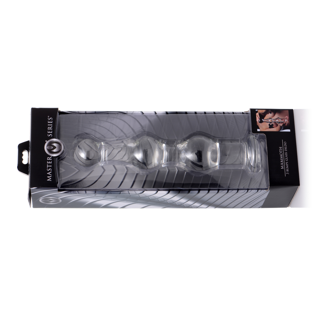 Mammut - Glas Dildo mit 3 Erhebungen