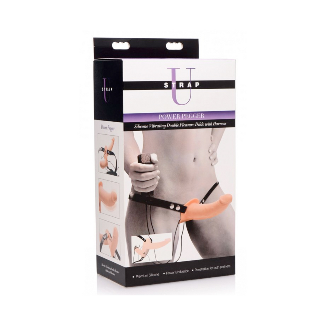 Höchstes Vergnügen - Vibrating Doppel-Dildo mit Harness