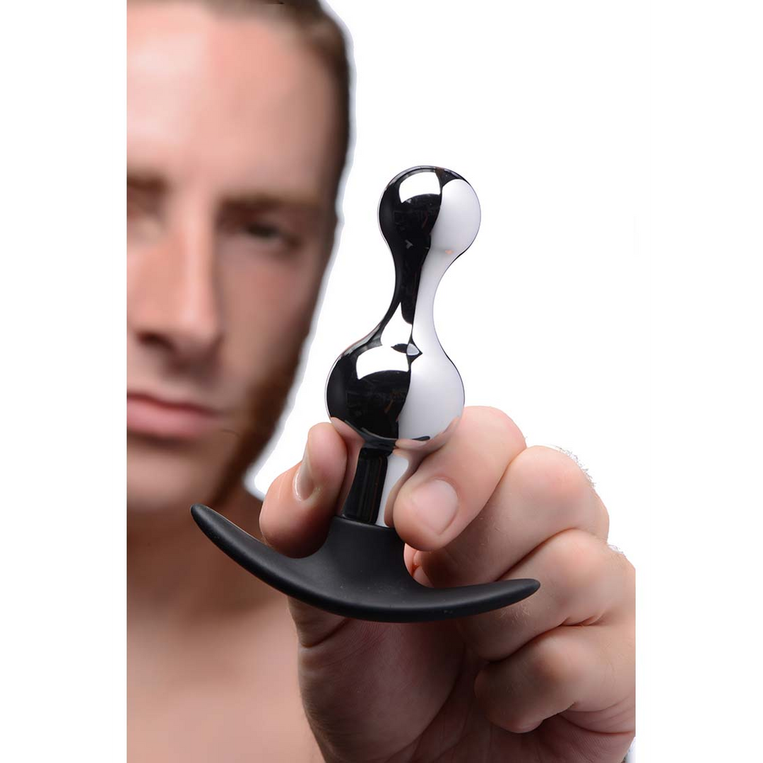 Dunkler Tropfen Metall Silikon Perlen Anal Plug