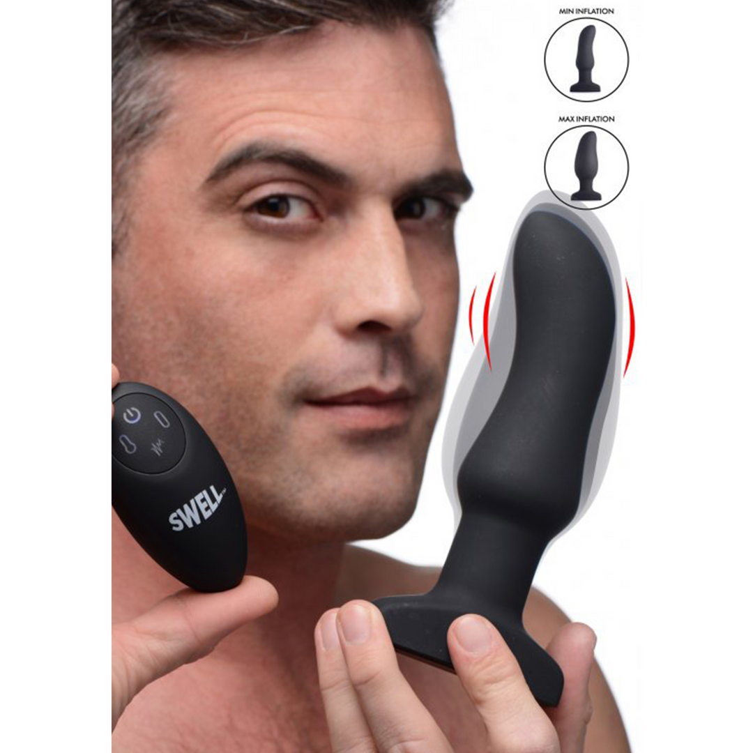 Aufblasbarer gebogener vibrierender Silikonanalplug