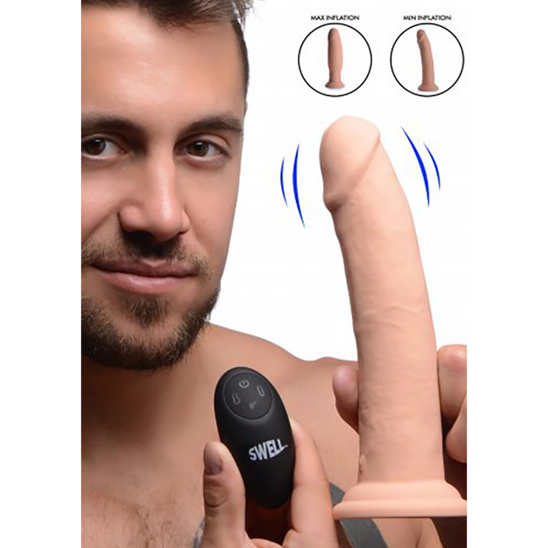 Swell - Aufblasbarer und vibrierender Silikon-Dildo - 7 / 18 cm