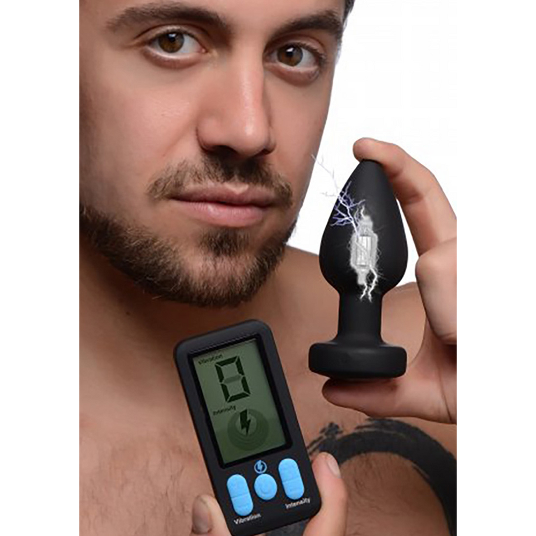 E-Stim Pro - Silikon Vibrationsanalplug + Fernbedienung