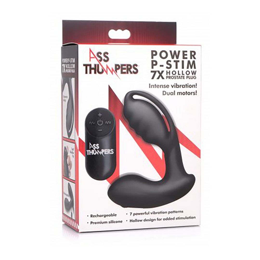 AT Power - Prostata Stimulator Hohl Prostata Stecker mit Fernbedienung und 7 Geschwindigkeiten