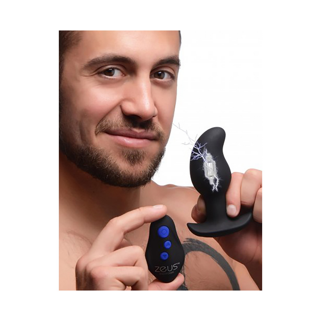 Vibrierender und E-Stim Silikon Prostata-Massager + Fernbedienung