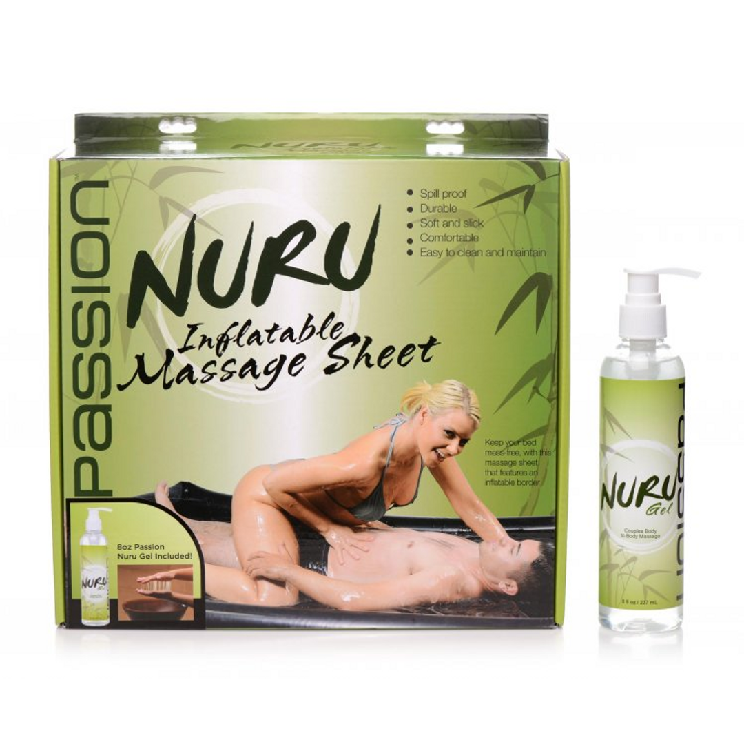 Nuru - Aufblasbare Massageunterlage und Gel-Set