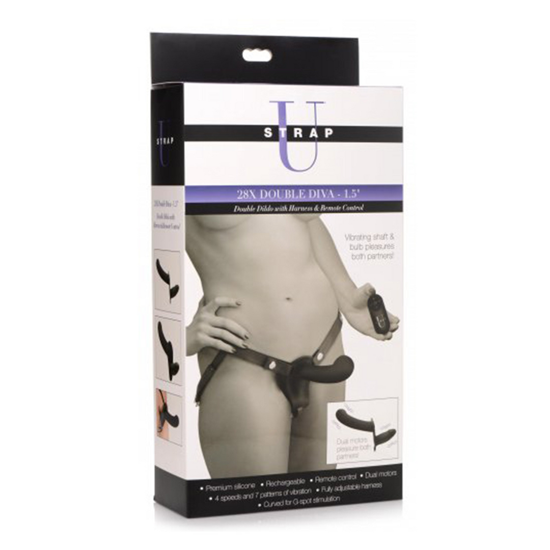 Doppel Diva - Doppel Dildo mit Harness und Fernbedienung