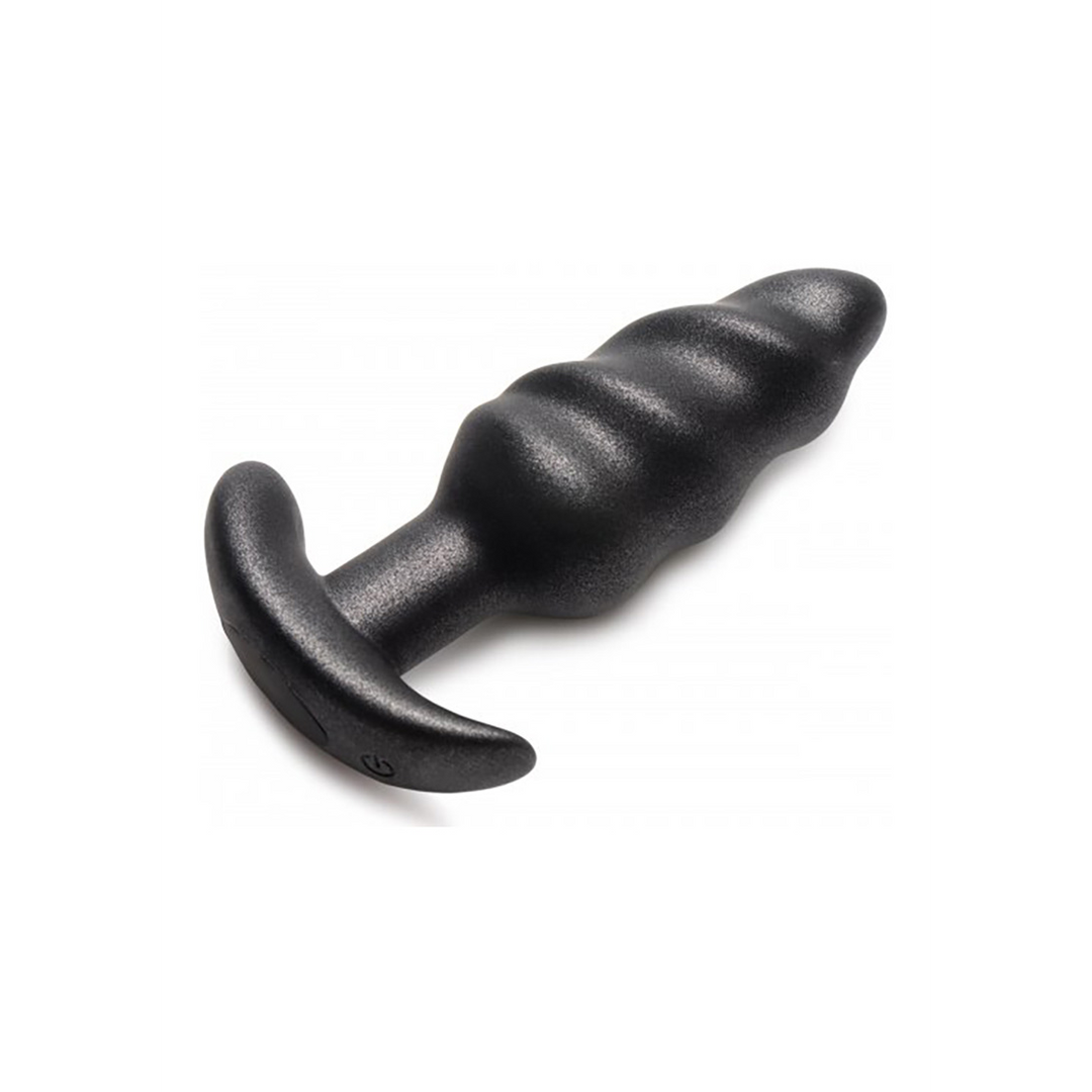 Vibrierender Silikon Swirl Plug mit Fernbedienung und 25 Geschwindigkeiten