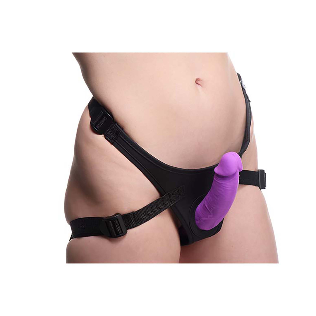 Doppelter Verführer - Silikon Doppel-Dildo mit Gurt