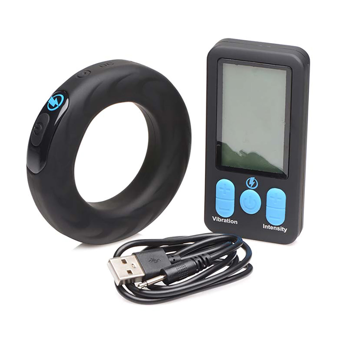 Vibrating und E-Stim Silikon Cockring + Fernbedienung