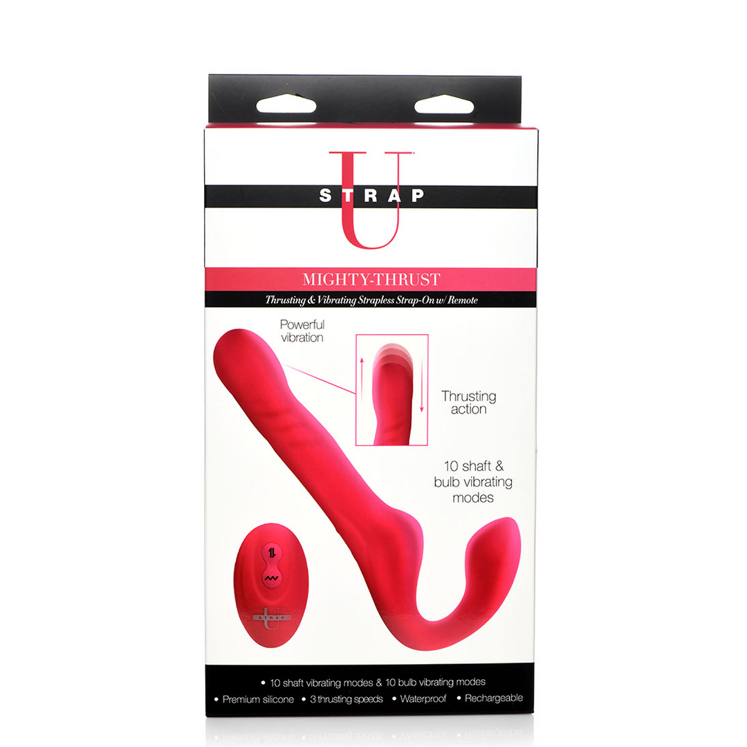 Mighty-Thrust - Stoß- und Vibrations Strap-On ohne Tragegurt mit Fernbedienung