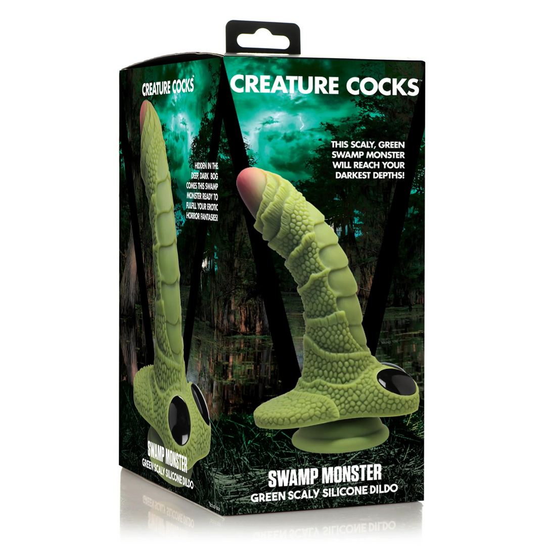 Sumpfmonster Schuppiger Silikon Dildo - Schwarz