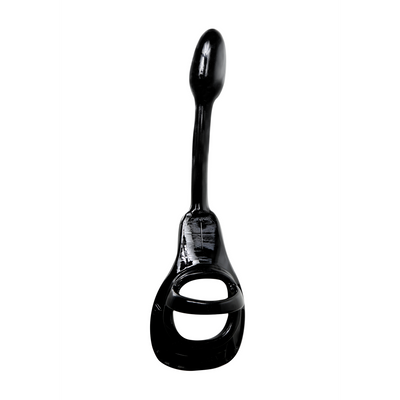 Rüstungszugverschluss - Cockring mit Ballstrap und Butt Plug - Klein
