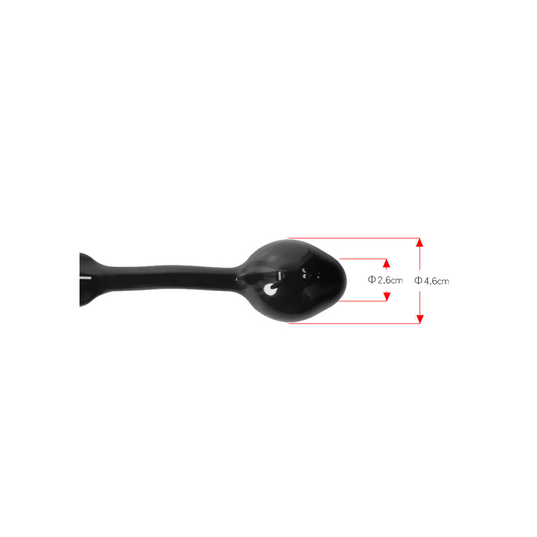 Rüstungs-Zugverschluss - Cockring mit Ballstrap und Analplug - Mittel