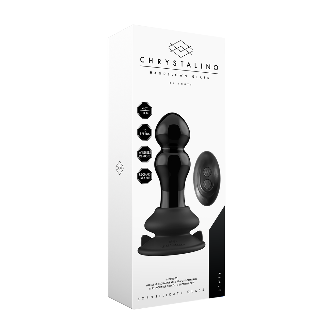 Rimly - Vibrating Glass Butt Plug mit Saugnapf