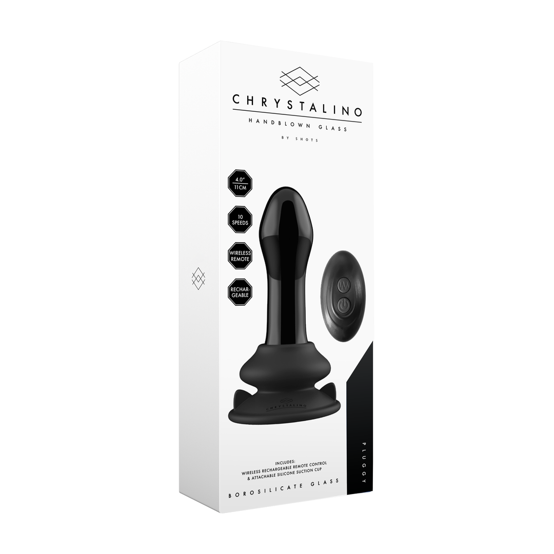 Pluggy - Glas Vibrator mit Saugnapf