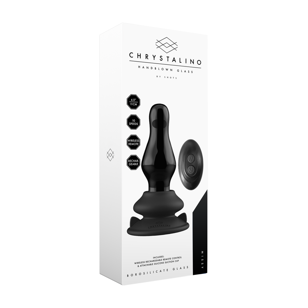 Missy - Vibrating Glass Butt Plug mit Saugnapf