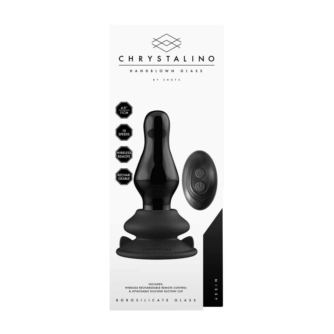 Missy - Vibrating Glass Butt Plug mit Saugnapf