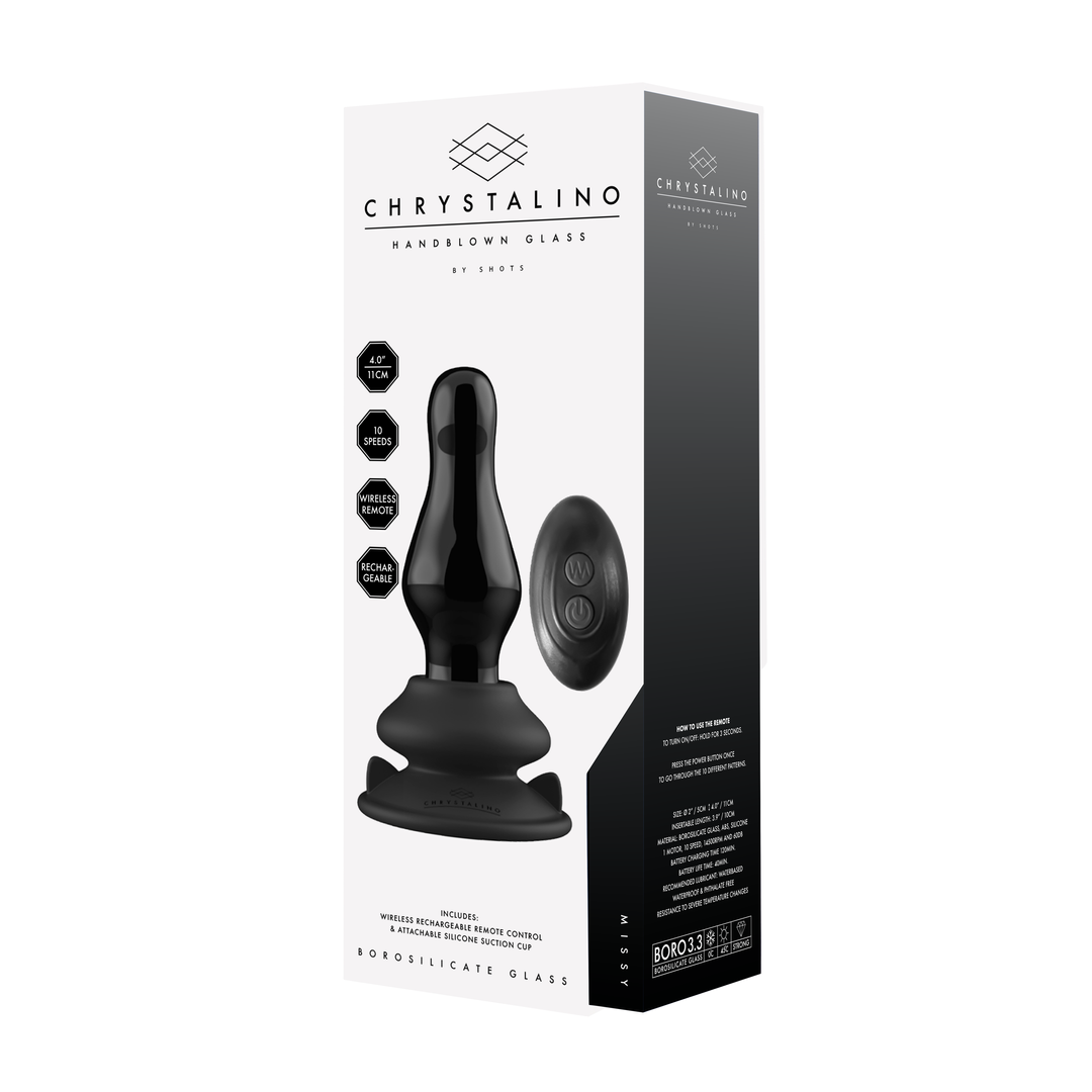 Missy - Vibrating Glass Butt Plug mit Saugnapf